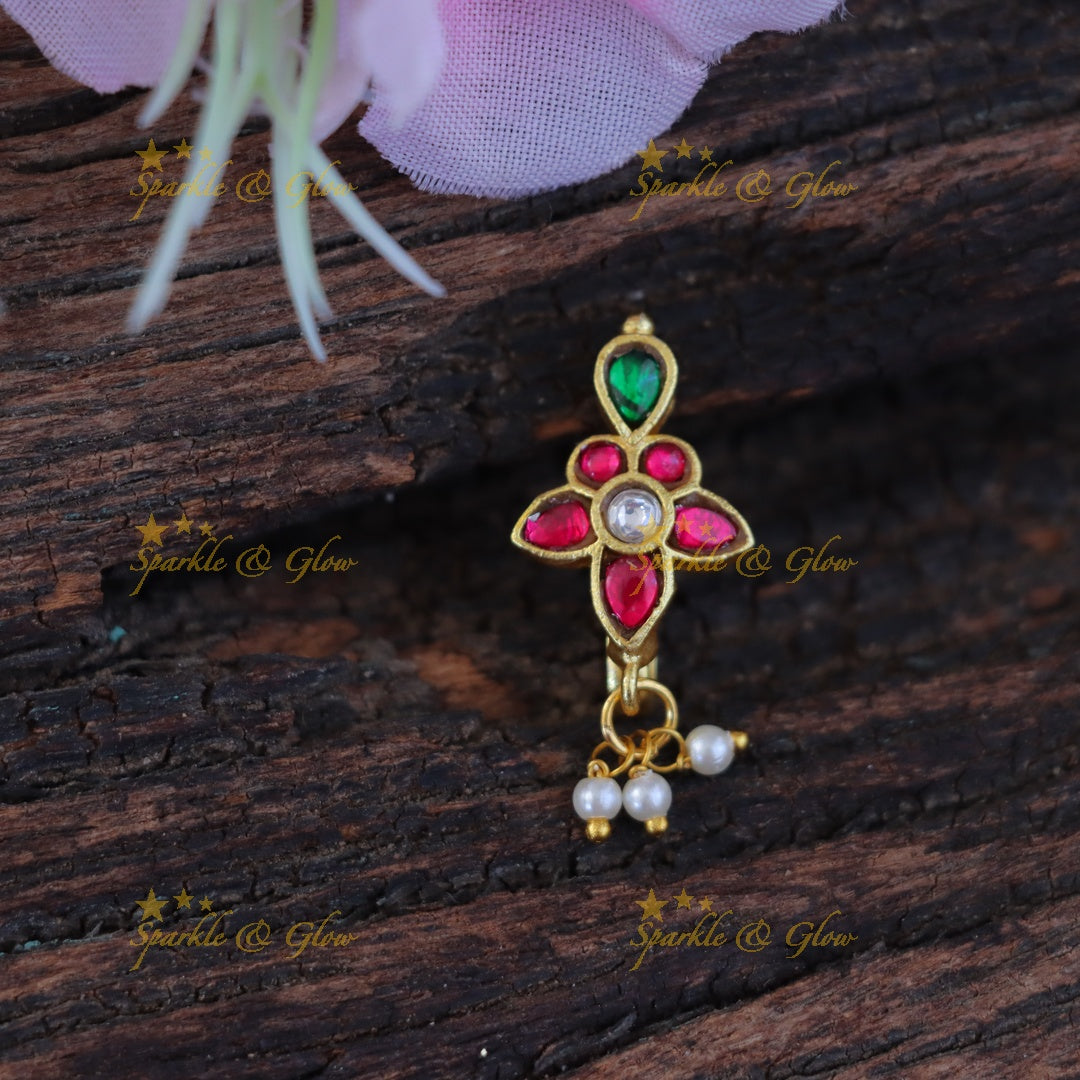 Exquisite Jadau Kundan Bridal Nosepin - Perfect Elegance