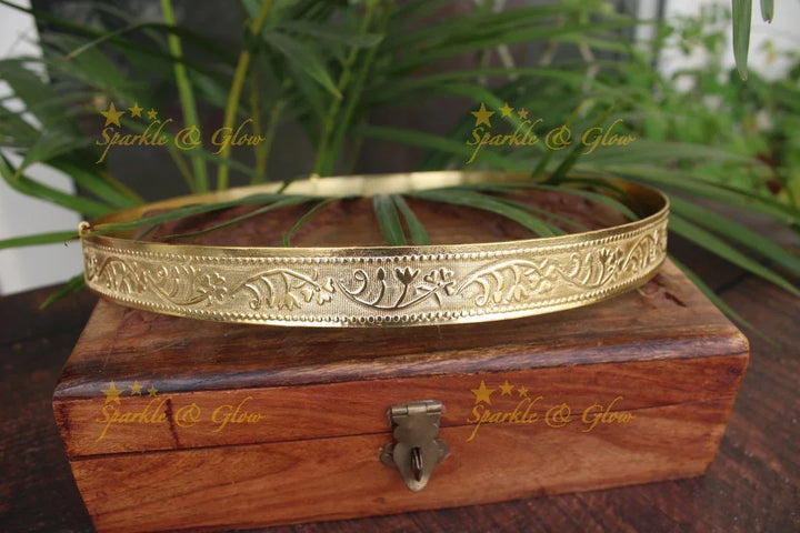 Gold alike antique simple hipbelt with intricate design - Sparkle and Glow