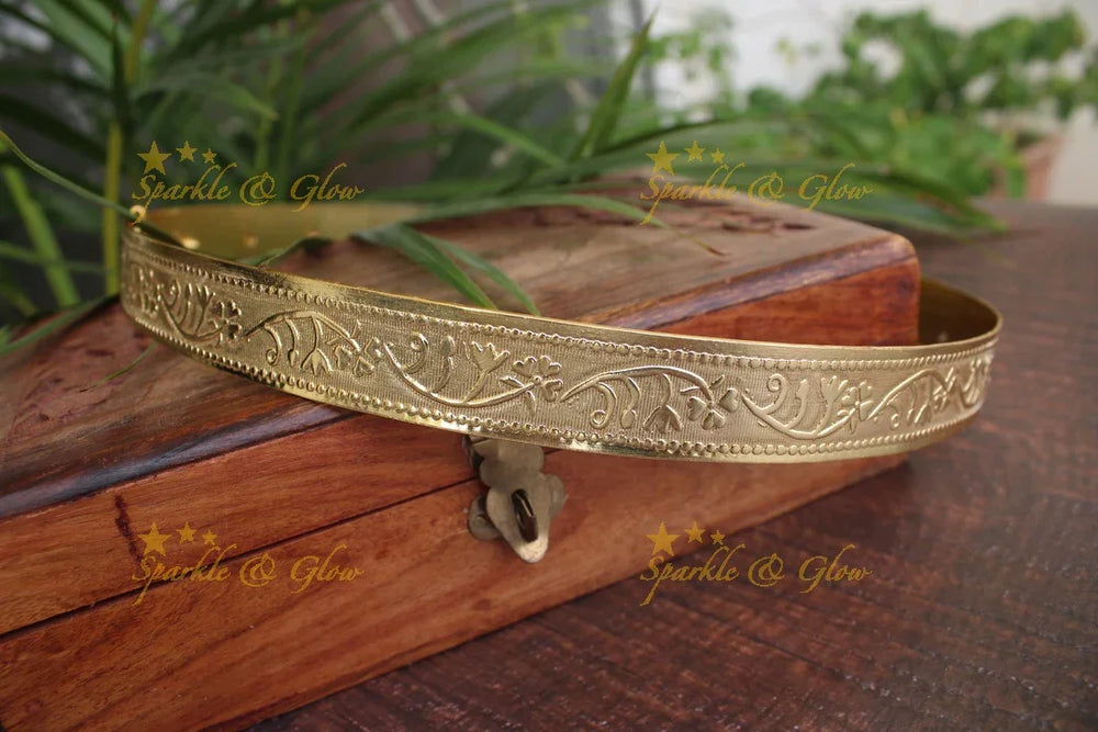 Gold alike antique simple hipbelt with intricate design - Sparkle and Glow