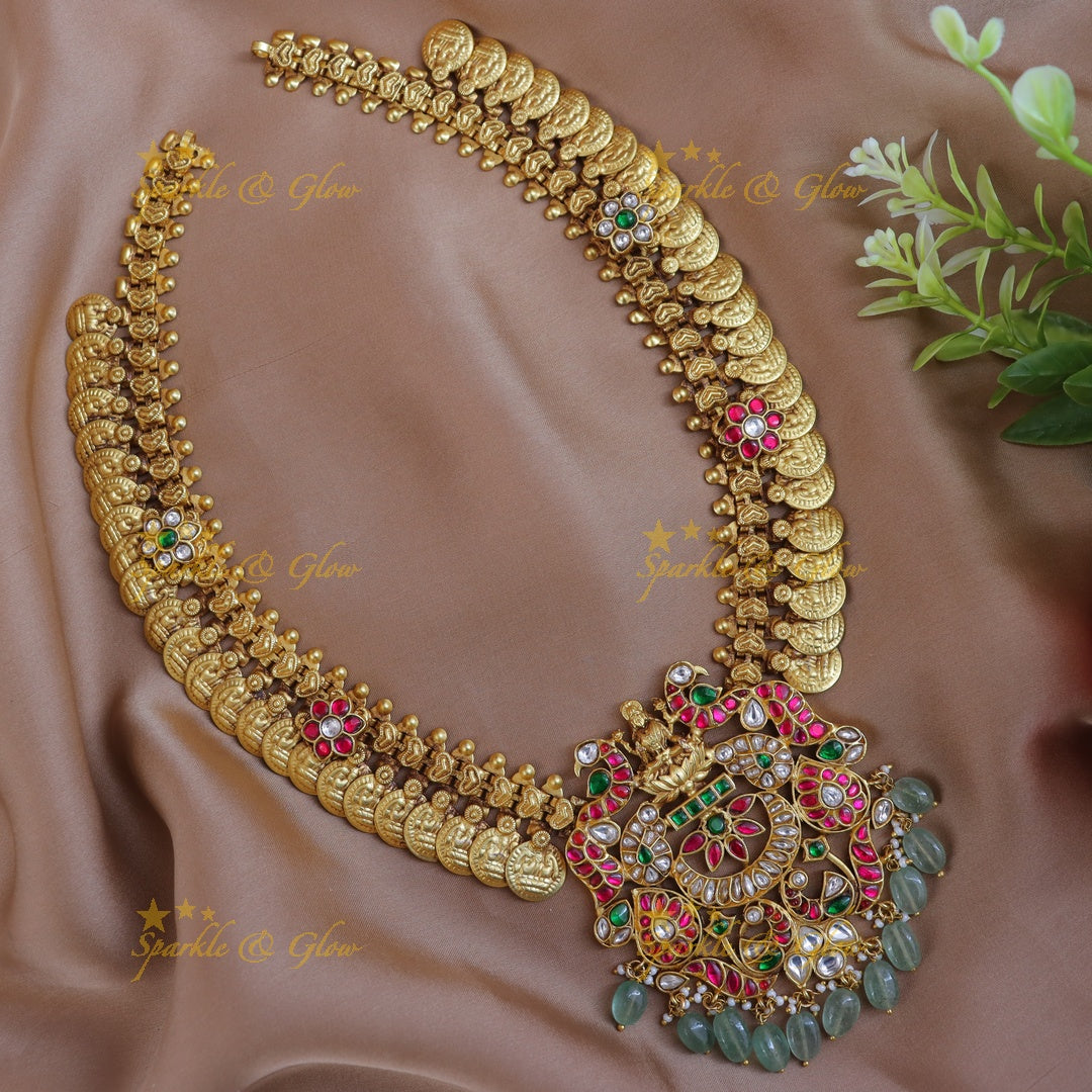 Exquisite Lakshmi Jadau Long Coin Necklace – New Arrival