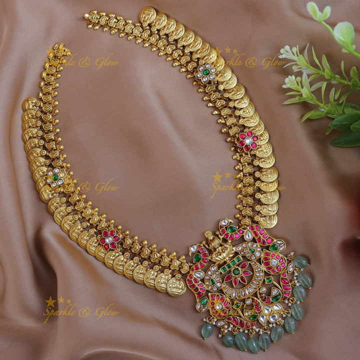 Exquisite Lakshmi Jadau Long Coin Necklace – New Arrival