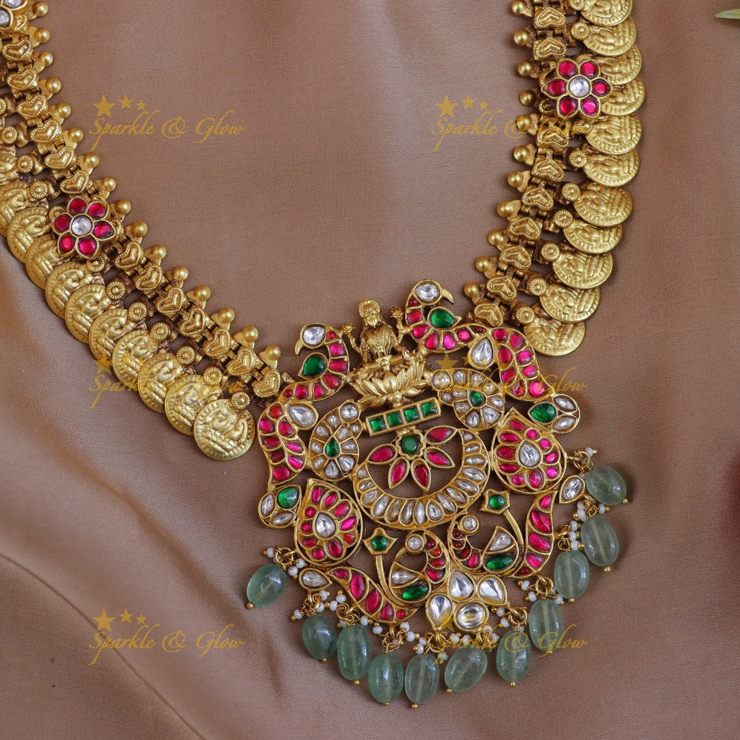 Exquisite Lakshmi Jadau Long Coin Necklace – New Arrival