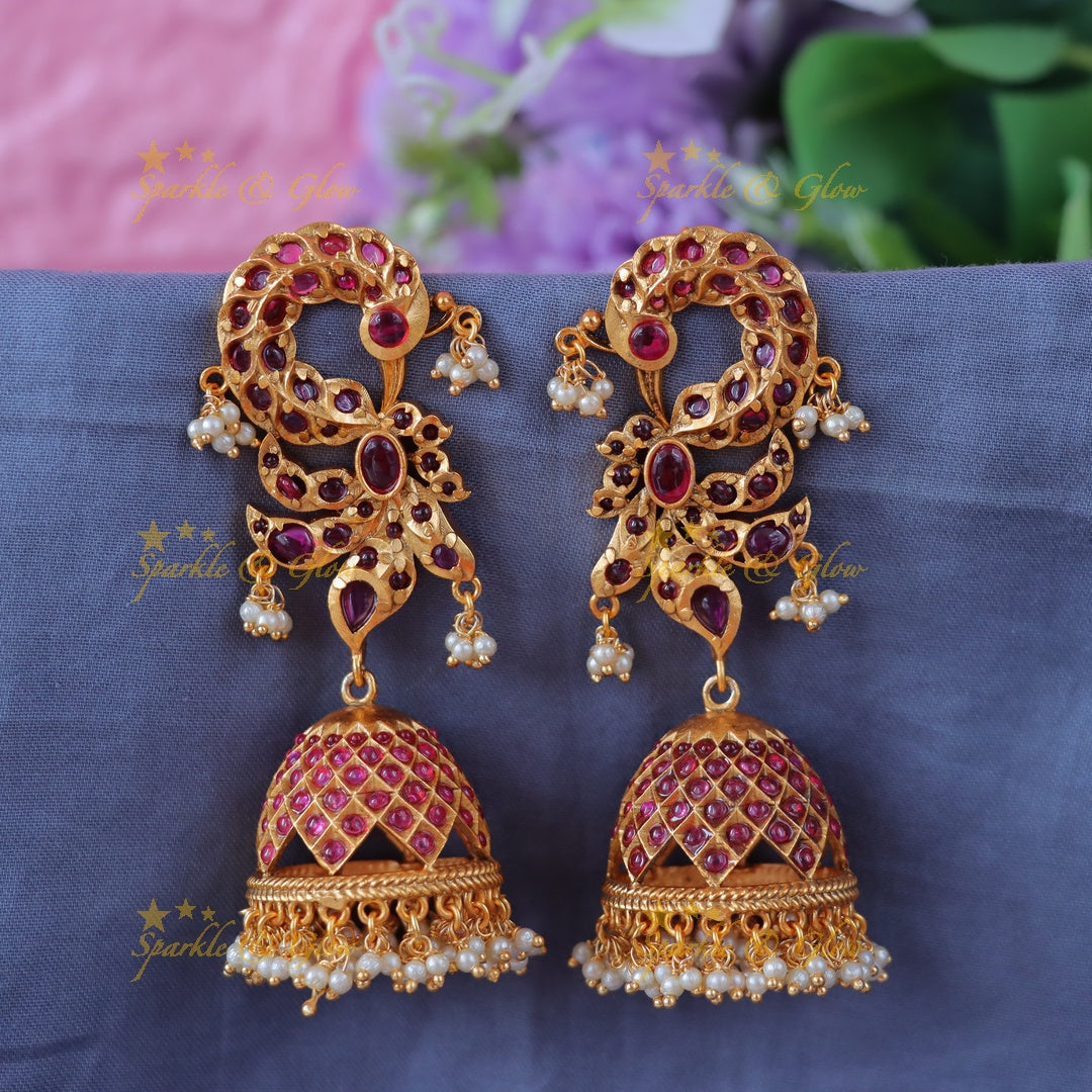 Glamorous Floral Jhumka Earrings for Festive Glam