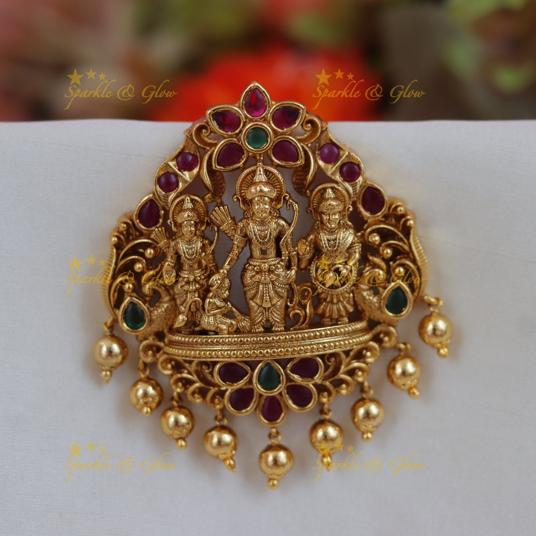 Exquisite Gold Ram Sita Temple Jadabilla Hair Accessory