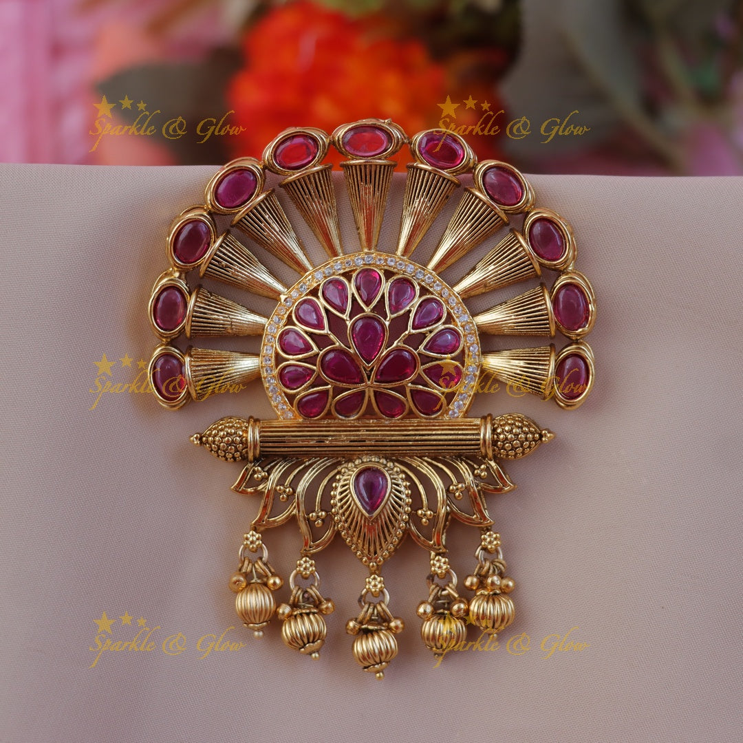 Elegant Gold Floral Jadabilla Hair Ornament for Brides