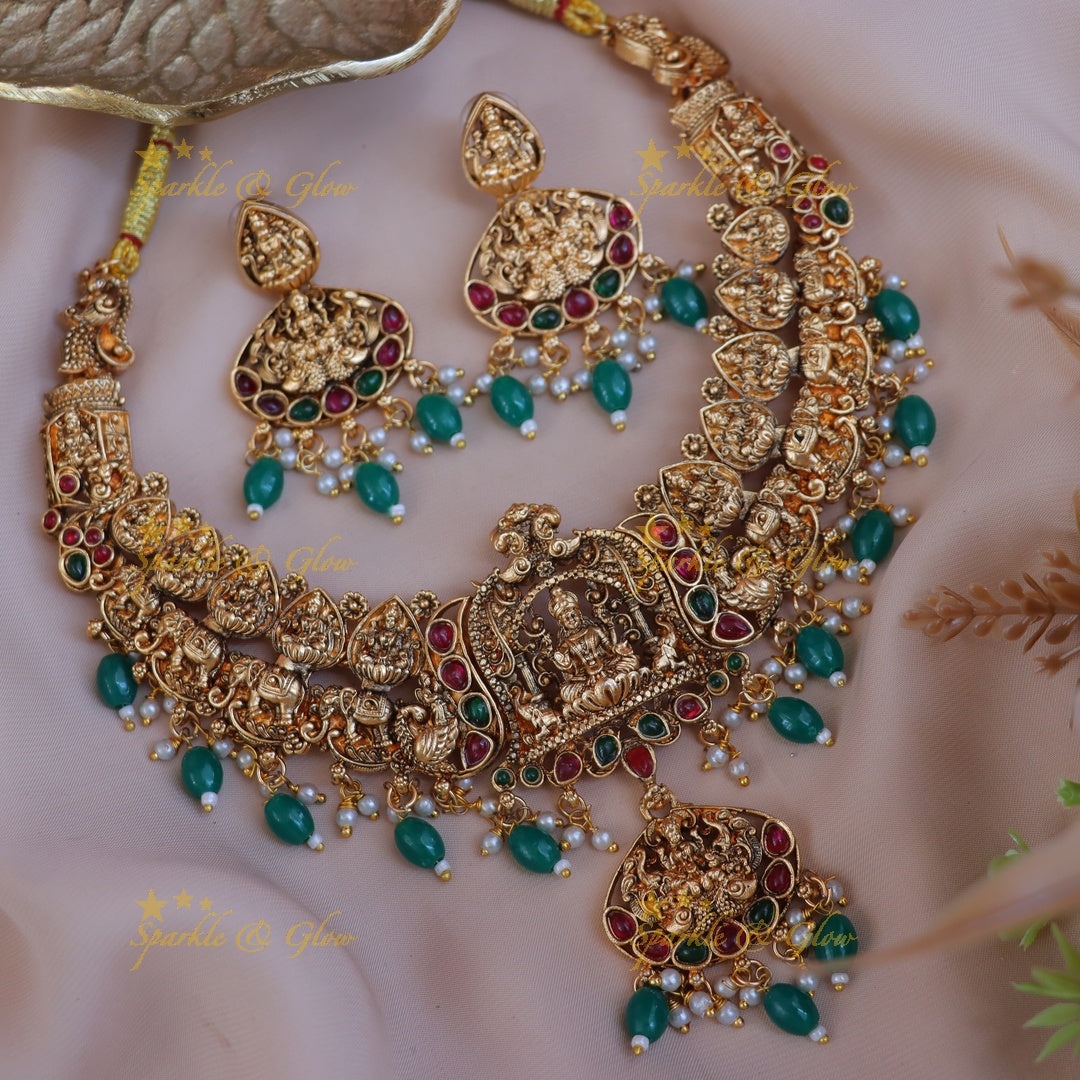 Exquisite Lakshmi Temple Necklace - A Rich Tradition