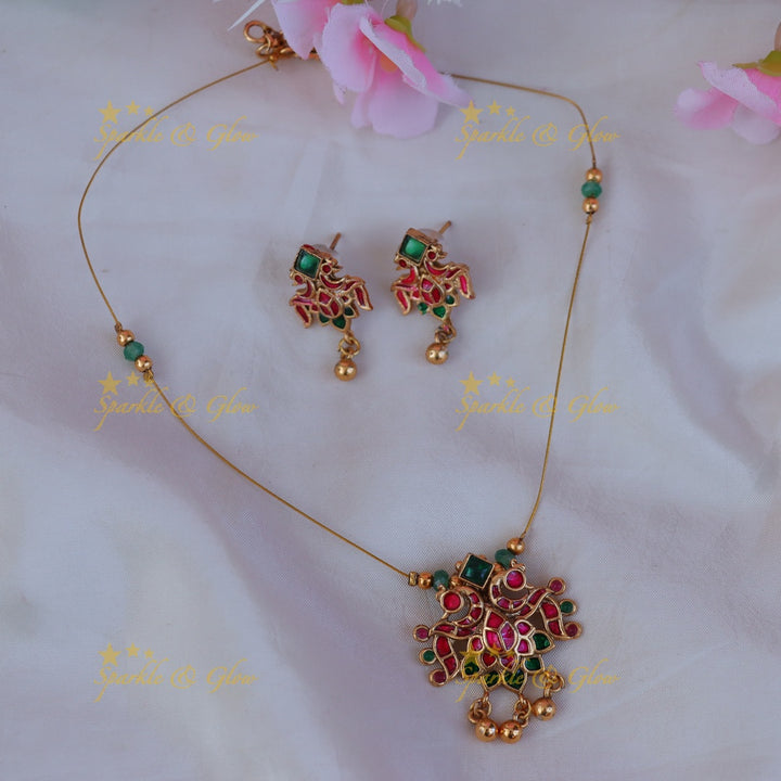 Elegant Jadau Peacock Necklace for Festive Styling