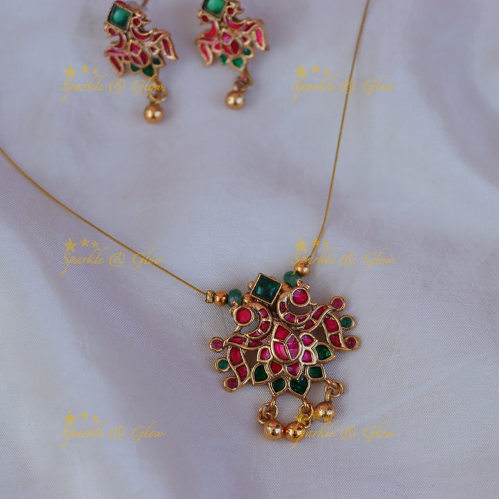 Elegant Jadau Peacock Necklace for Festive Styling