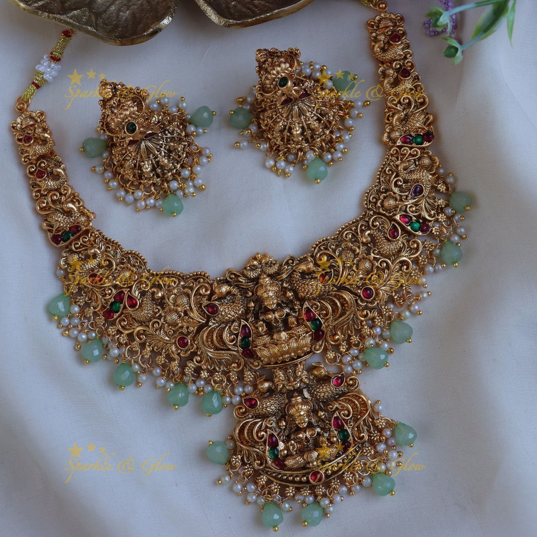 Exquisite Lakshmi Temple Necklace - Timeless Elegance