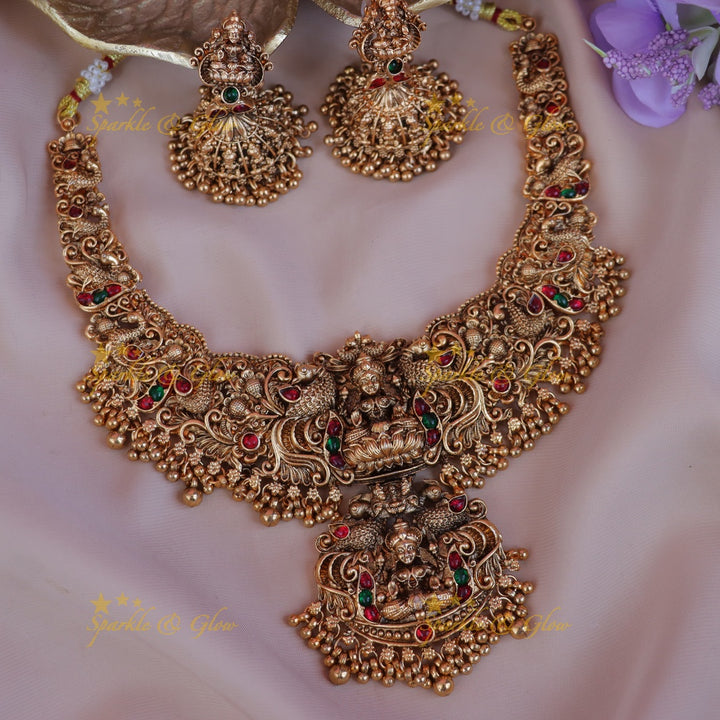 Exquisite Lakshmi Temple Necklace - Timeless Elegance
