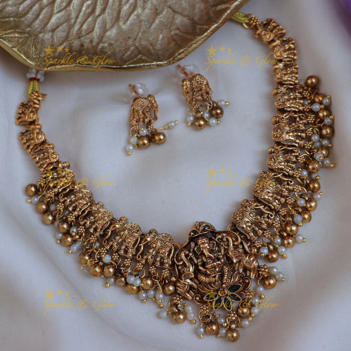 Exquisite Ganesh Temple Necklace for Festive Glamour