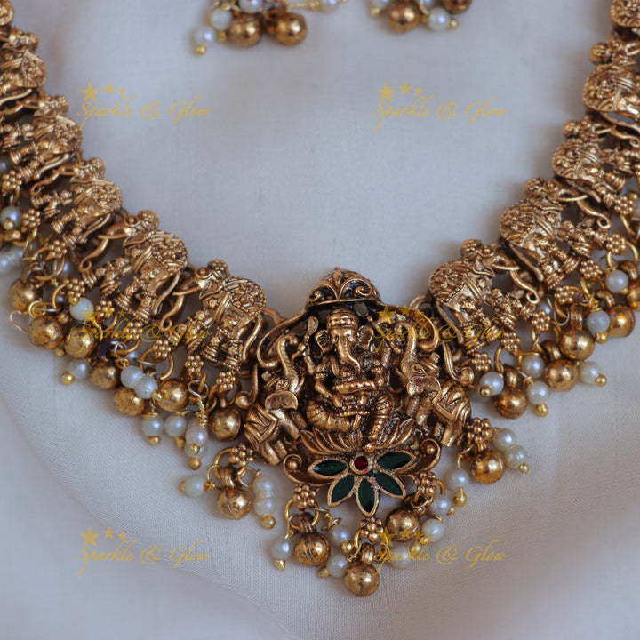 Exquisite Ganesh Temple Necklace for Festive Glamour