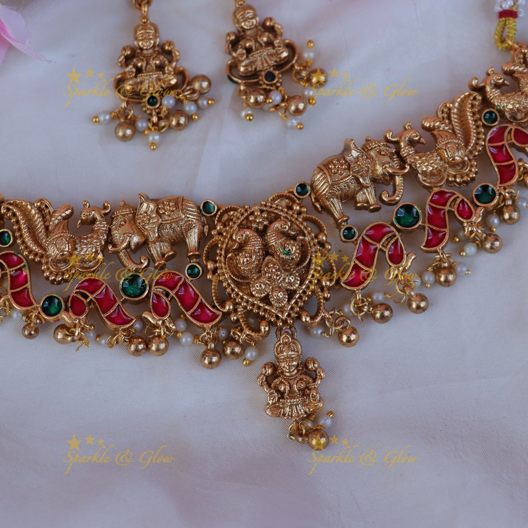 Exquisite Peacock & Elephant Wedding Necklace