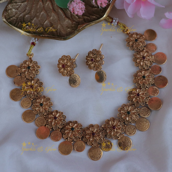 Exquisite Lakshmi Coin Necklace for Festive Elegance