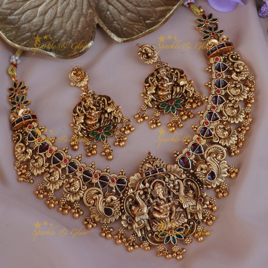 Exquisite Ganesh Necklace Set for Festive Celebrations