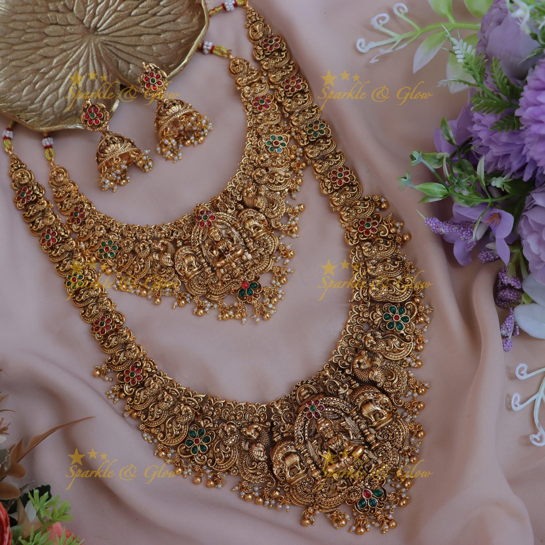 Exquisite Bridal Lakshmi Temple Jewellery Set - Premium