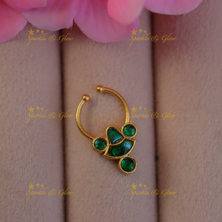 Exquisite Jadau Nosering - Festive Elegance Redefined