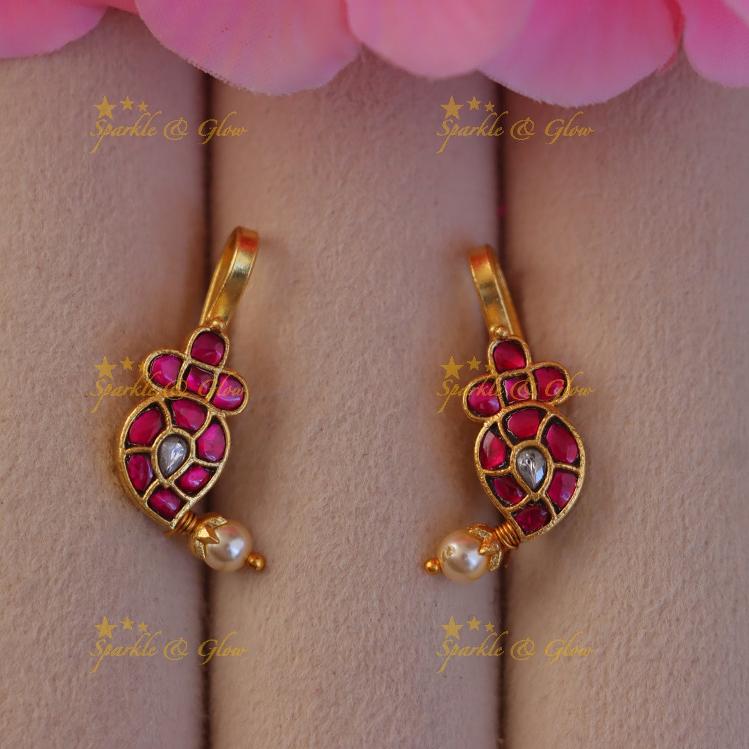 Exquisite Mango Jadau Bugadi Earrings - Embrace Elegance