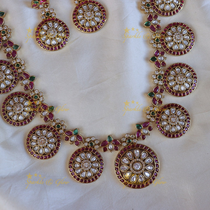 Exquisite Floral Leaf Long Necklace Set for Elegance