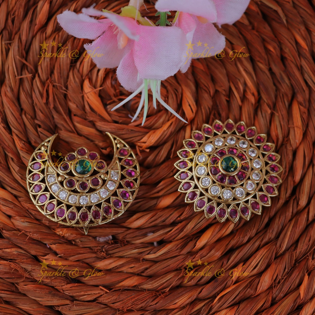 Elegant Floral Stone Half Moon Hair Accessory Online