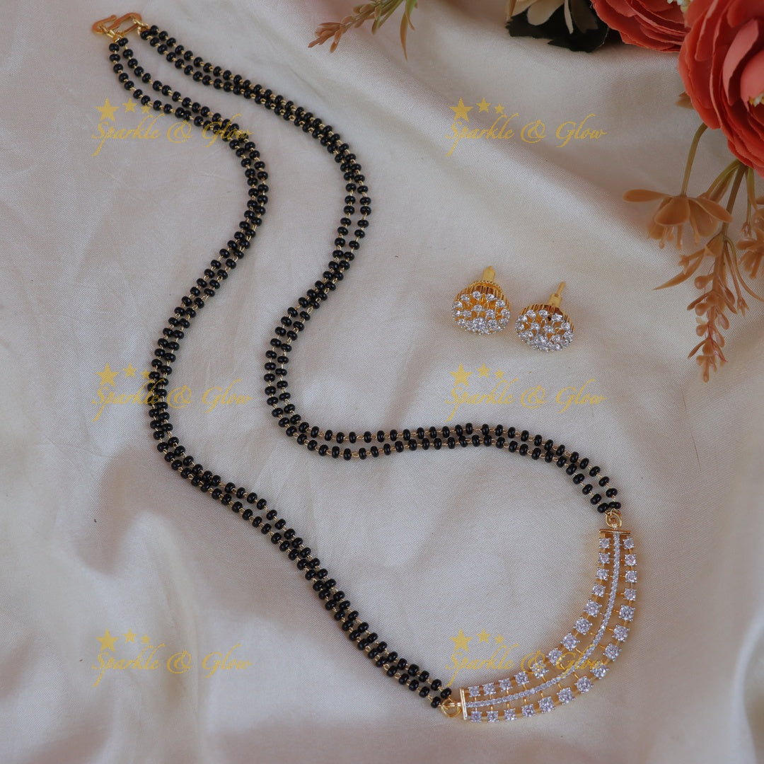 Elegant Black Bead Mangalsutra Necklace - New Arrival