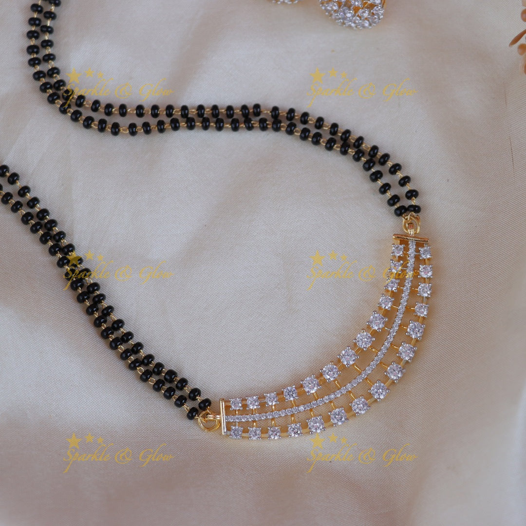 Elegant Black Bead Mangalsutra Necklace - New Arrival