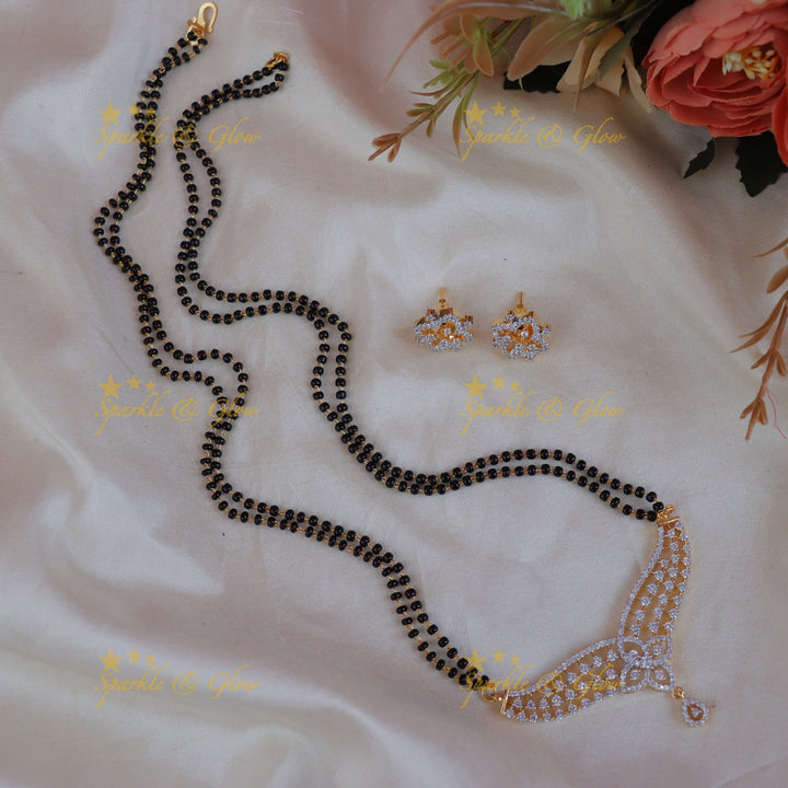 Sparkle & Shine: Exquisite Floral Mangal Sutra Necklace