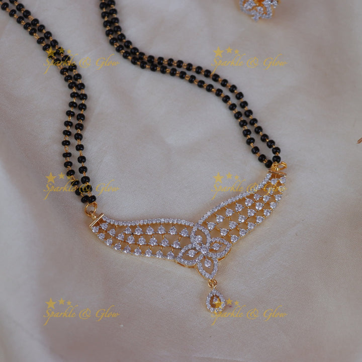 Sparkle & Shine: Exquisite Floral Mangal Sutra Necklace
