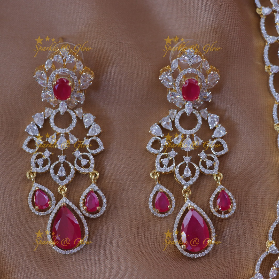 Elegant Gold-Plated Festive Necklace & Earrings Set
