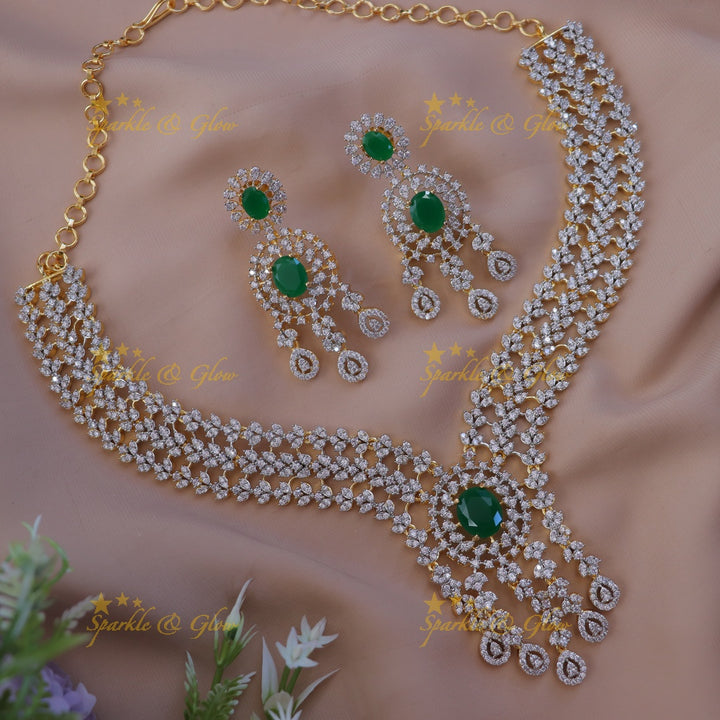 Exquisite Leaf Design Necklace Set for Weddings