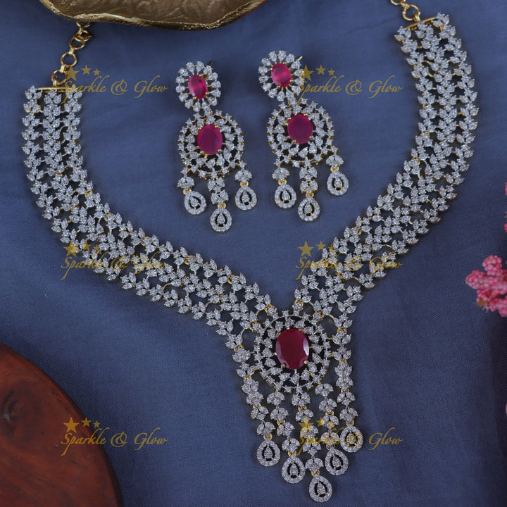 Exquisite Leaf Design Necklace Set for Weddings