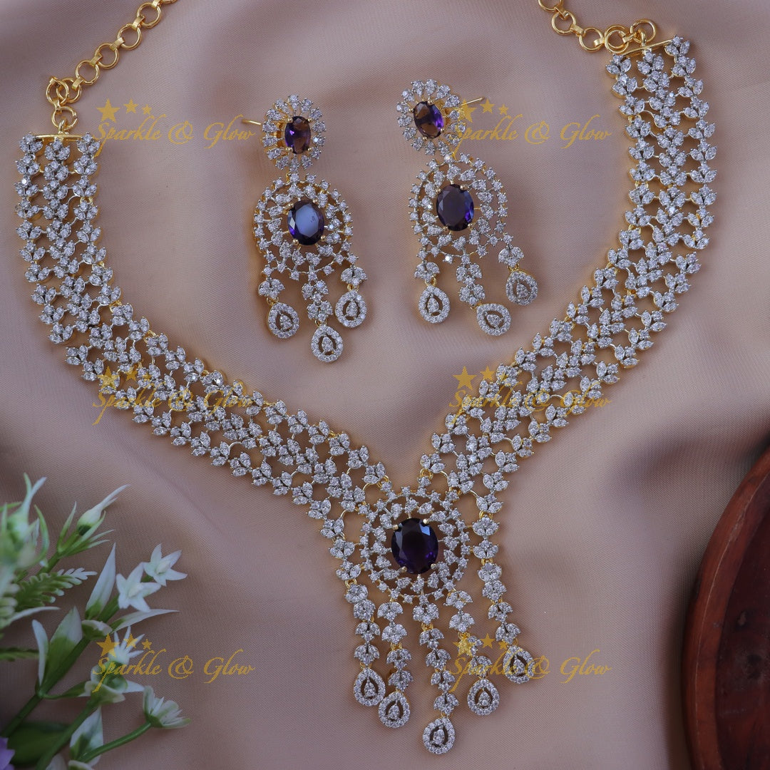 Exquisite Leaf Design Necklace Set for Weddings