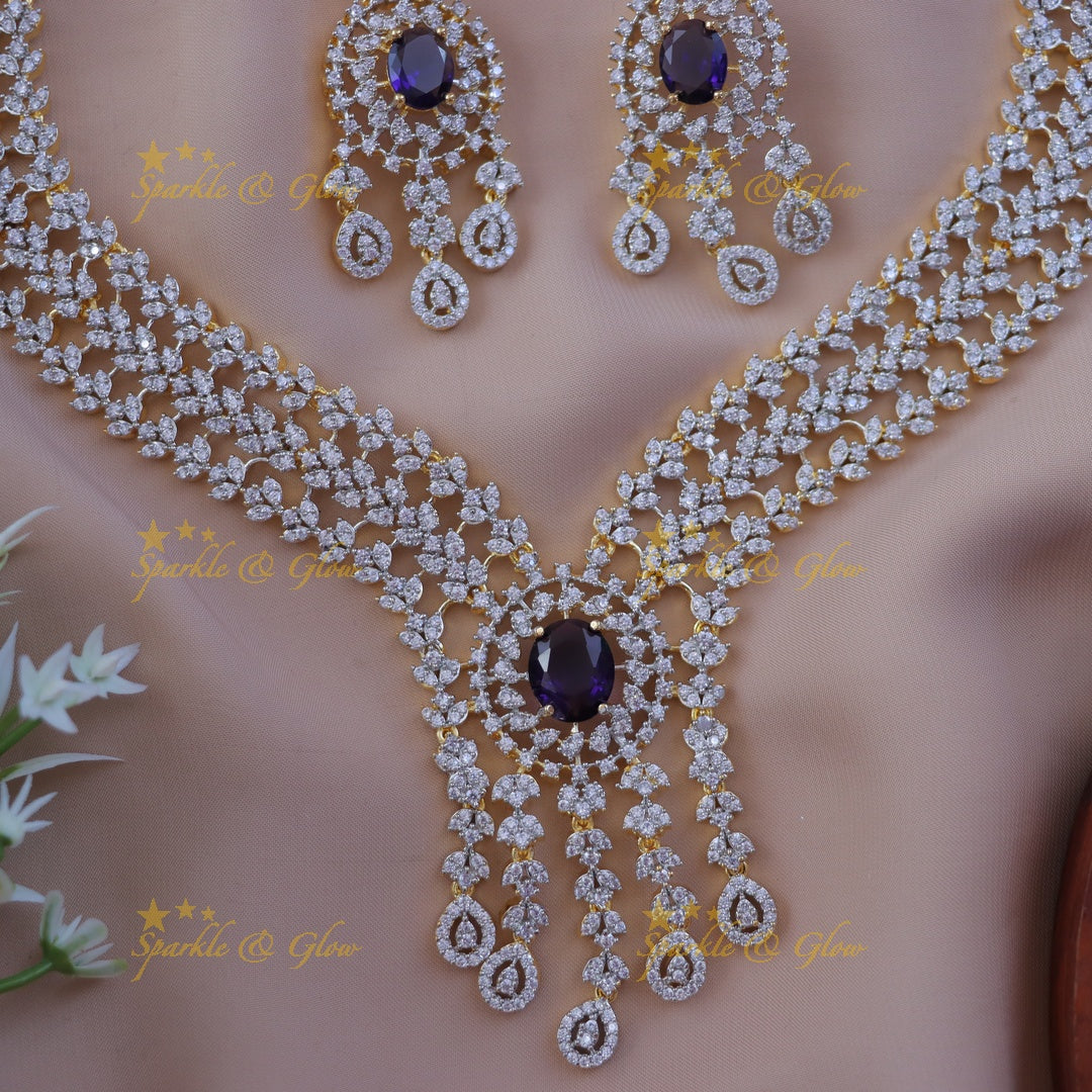 Exquisite Leaf Design Necklace Set for Weddings