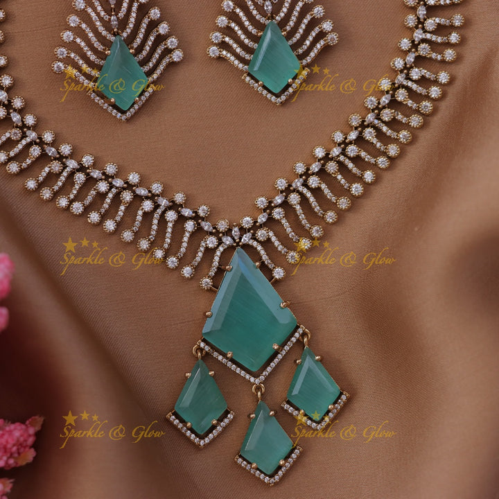 Exquisite AD Stone Necklace Set for Festive Elegance