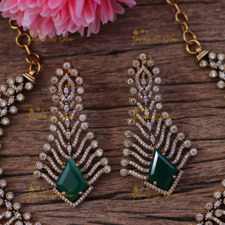 Exquisite AD Stone Necklace Set for Festive Elegance