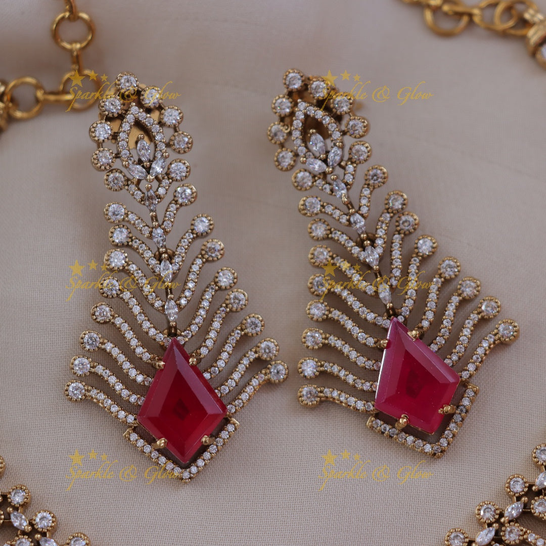 Exquisite AD Stone Necklace Set for Festive Elegance