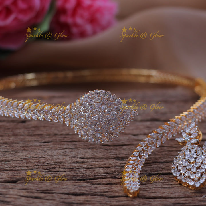 Elegant American Diamond Short Necklace for Festivities