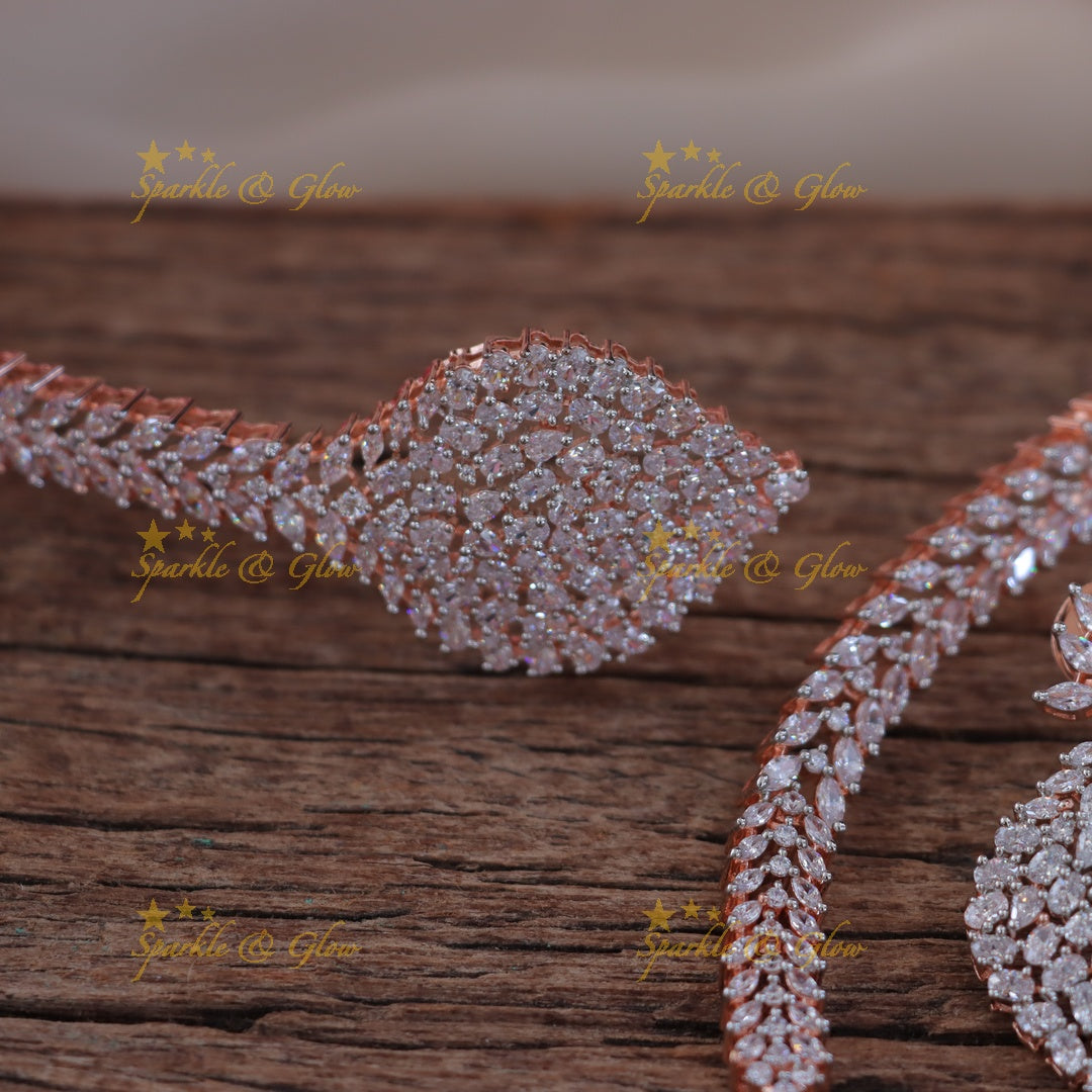 Elegant American Diamond Short Necklace for Festivities