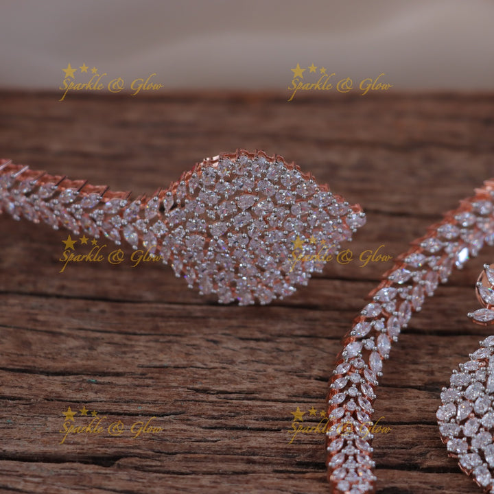 Elegant American Diamond Short Necklace for Festivities