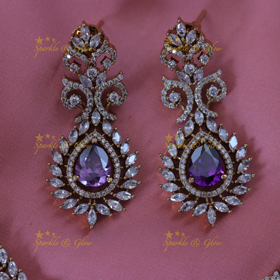 Exquisite AD Stone Necklace & Earrings Set