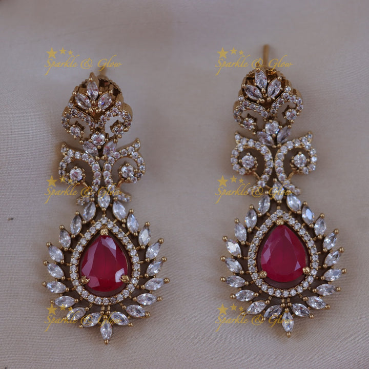 Exquisite AD Stone Necklace & Earrings Set