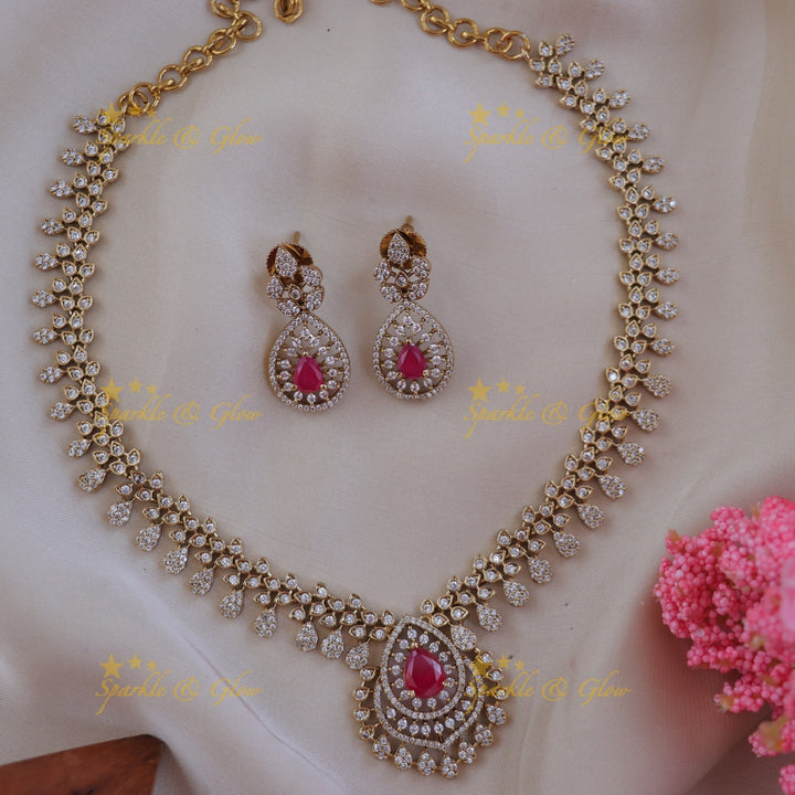 Exquisite Mango Design Necklace Set for Festive Bliss