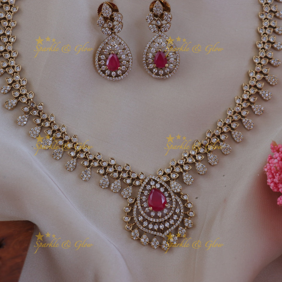 Exquisite Mango Design Necklace Set for Festive Bliss