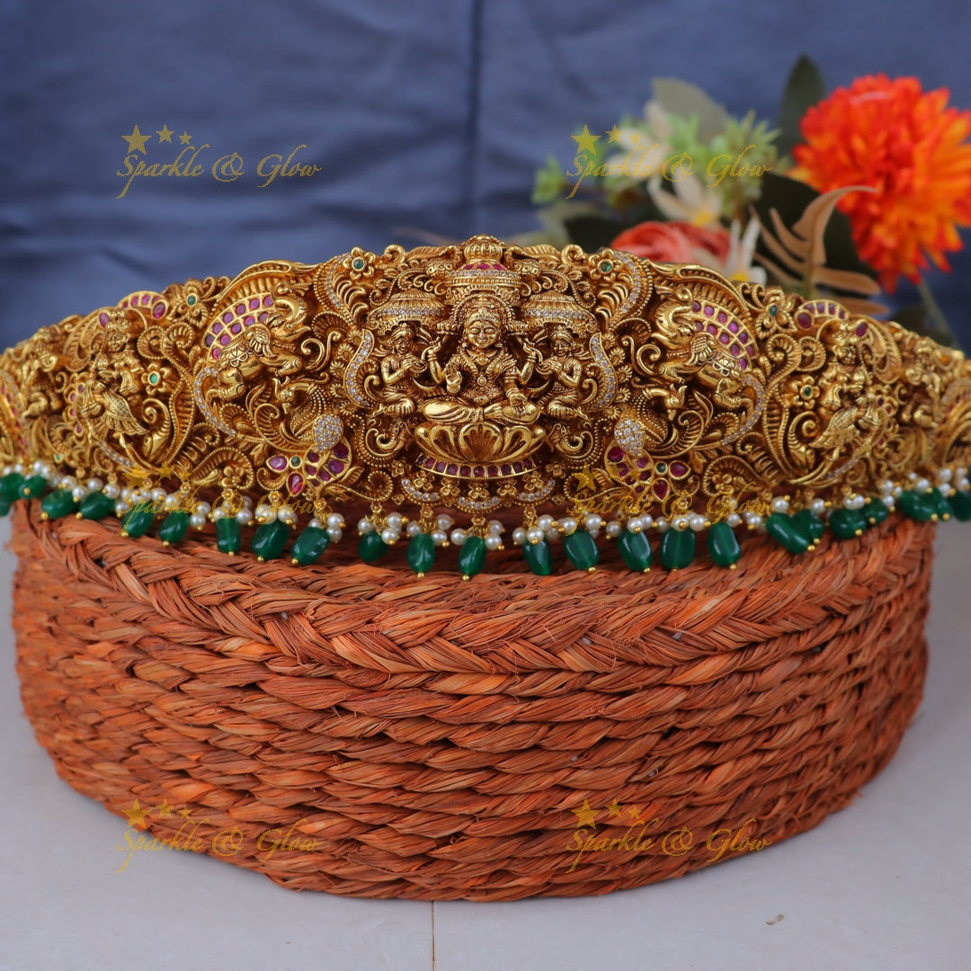 Exquisite Lakshmi Elephant Gold Hipbelt for Festivals