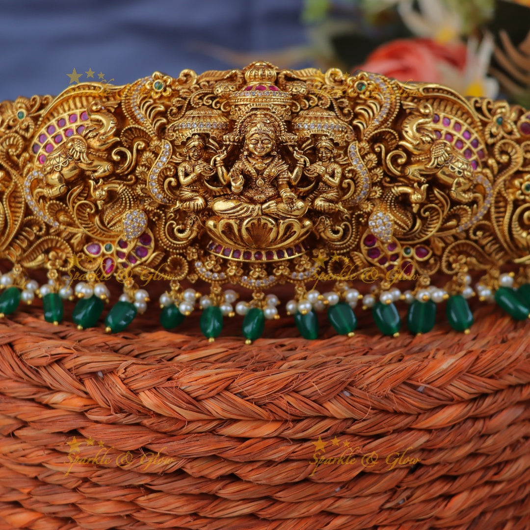 Exquisite Lakshmi Elephant Gold Hipbelt for Festivals