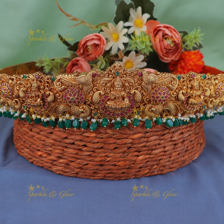 Exquisite Peacock Lakshmi Hipbelt for Majestic Elegance