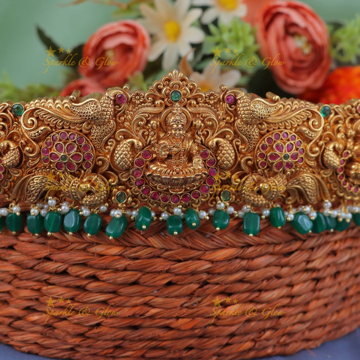 Exquisite Peacock Lakshmi Hipbelt for Majestic Elegance