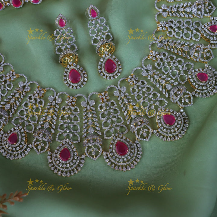 Exquisite Green Bridal Necklace Set for Weddings