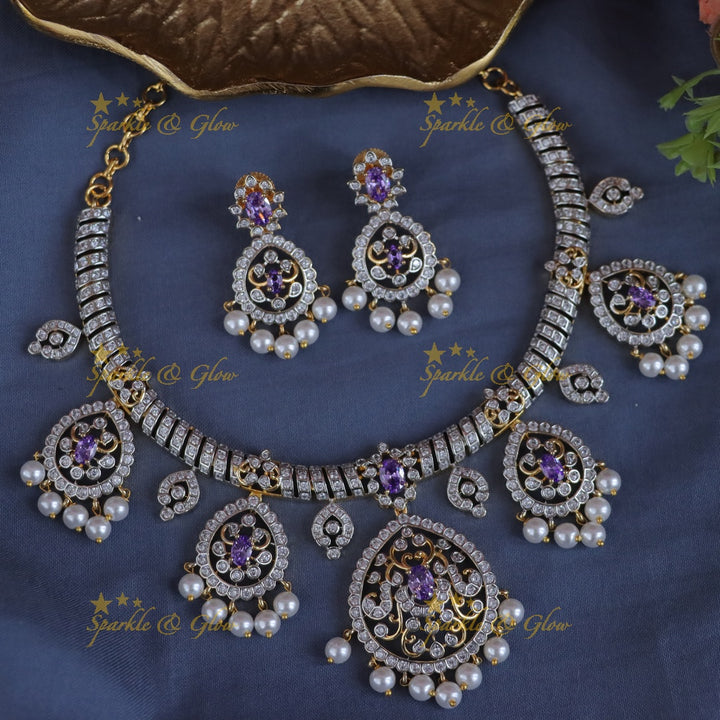 Elegant Bridal Pearl & Ruby Necklace Set Online