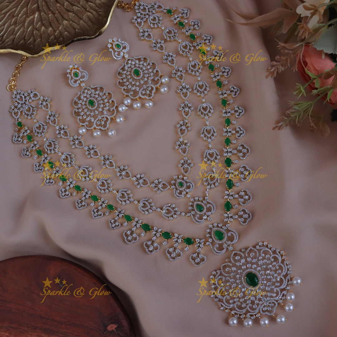Exquisite Floral Wedding Necklace & Earrings Set